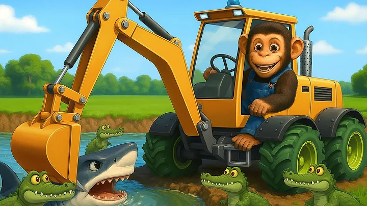 Wheel Theft Incident, Smart Monkey Farmer Gets Back Wheel At Shark Lake - Farm Work | Funny Monkey 🐒