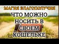 МАГИЯ.Что можно носить в своем кошельке,  а что носить в нем нельзя  ? Советы благополучия!