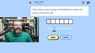 Minute Cryptic July 25th, 2025 #wordgames #crypticcrossword #crossword