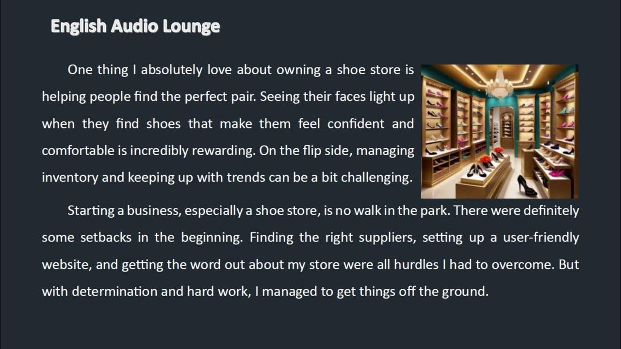Basic English A shoe store owner A1/A2 level YouTube