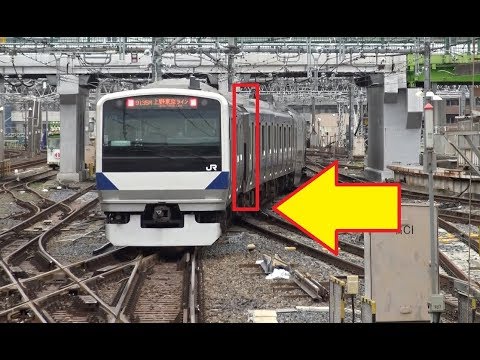 上野駅の6番線を出発して車両間に段差が出るほど車体をクネらせながら次々にポイントを分岐していく上野東京ライン常磐線下りE531系