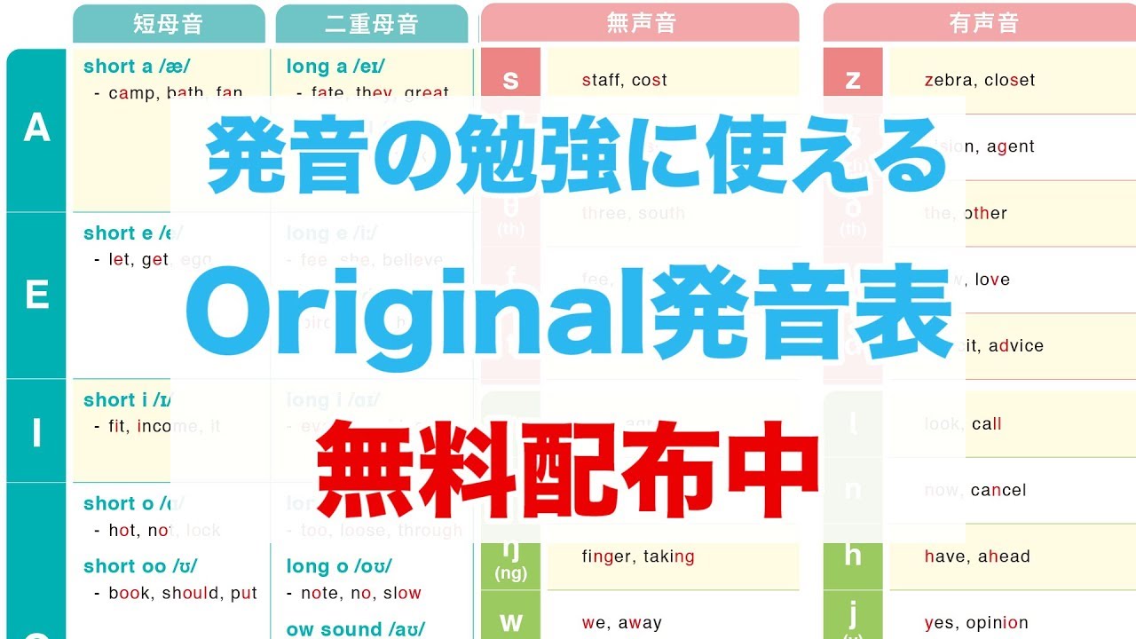 一目で分かる フォニックス発音早見表を無料配布 日本人が苦手な