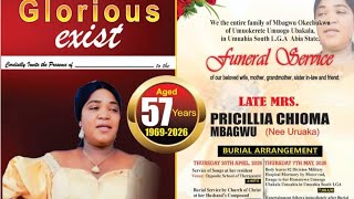 Funeral Service Of Late Mrs Pricillia Chioma Mbaugwu (Nne Uruaka) at Umuokerete Umuogo Ubakala, in U