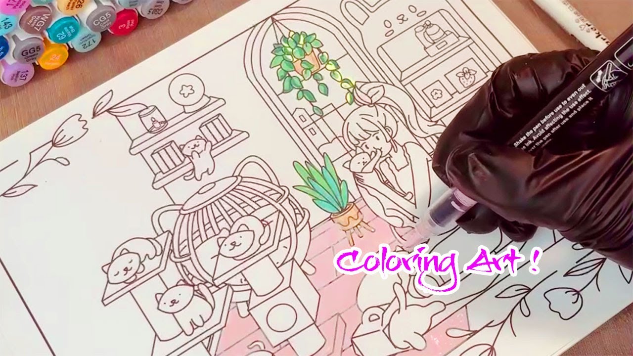 Fun Coloring ASMR | A Small Home, Big Happiness 🌿Relaxing 100%   🎐Coloring Art /Part 3