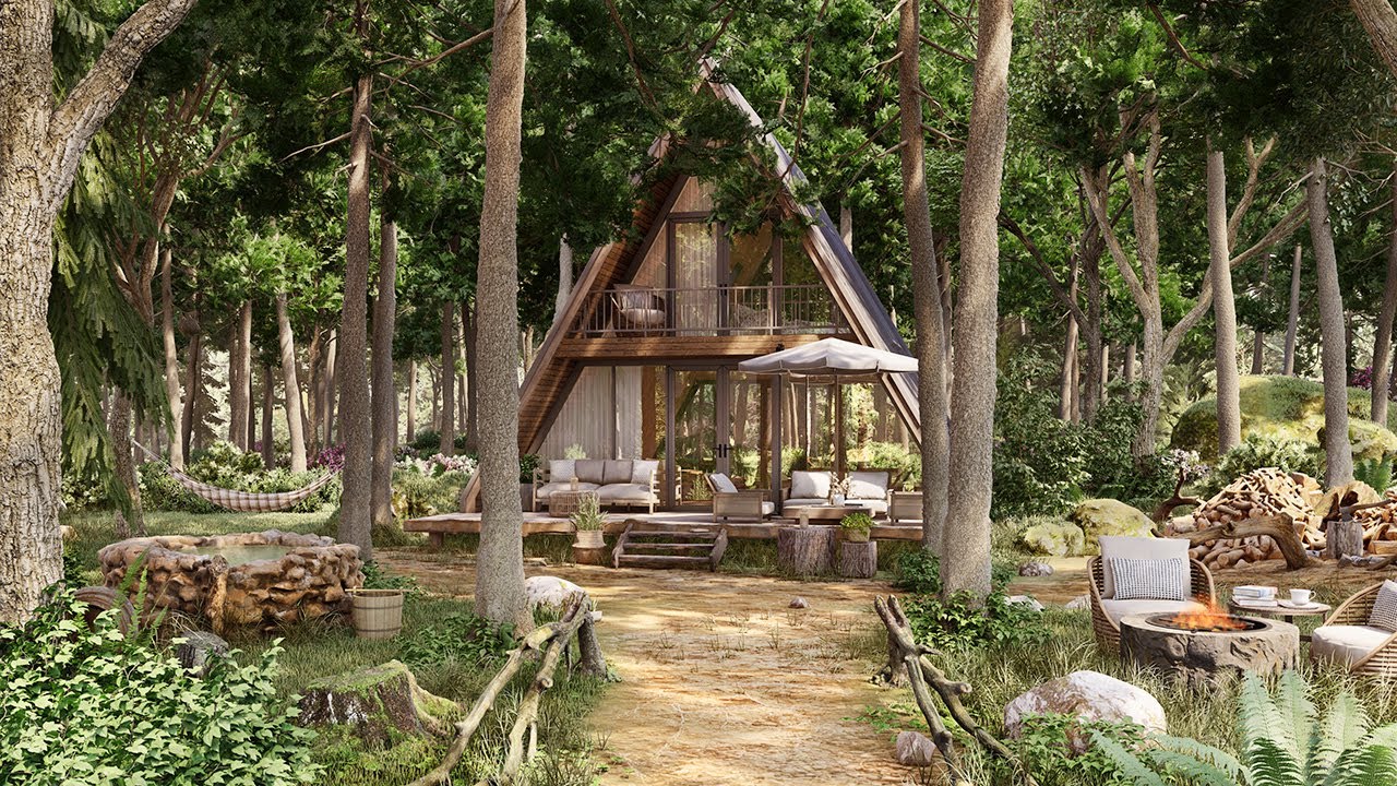 Cozy Forest Cabin Ambience 🌿 Relaxing Nature Sounds of the Forest ...