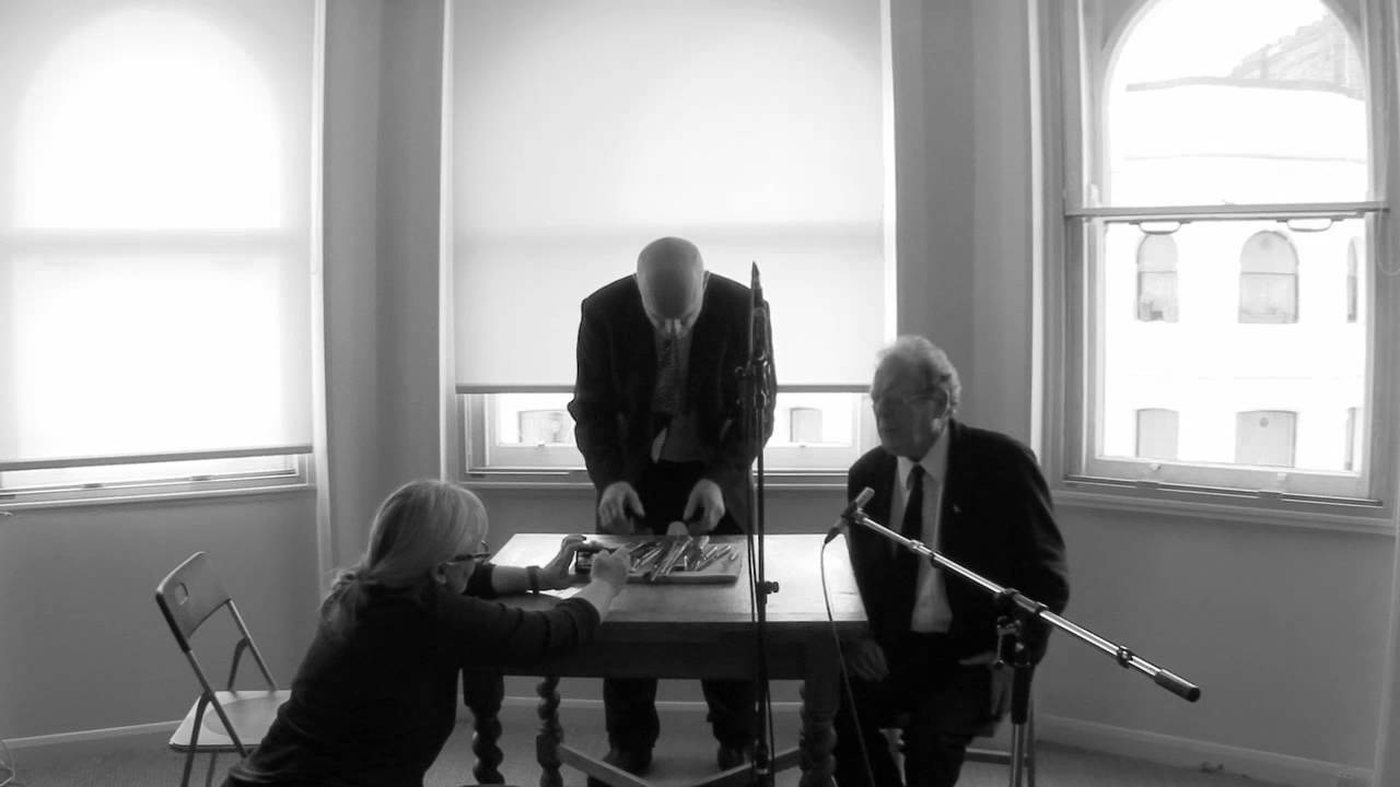 Phil Minton, Roger Turner, Helen Petts filming for Schwitters