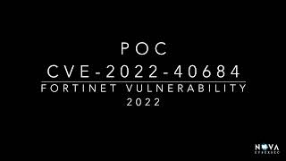 Fortinet PoC CVE-2022-40684