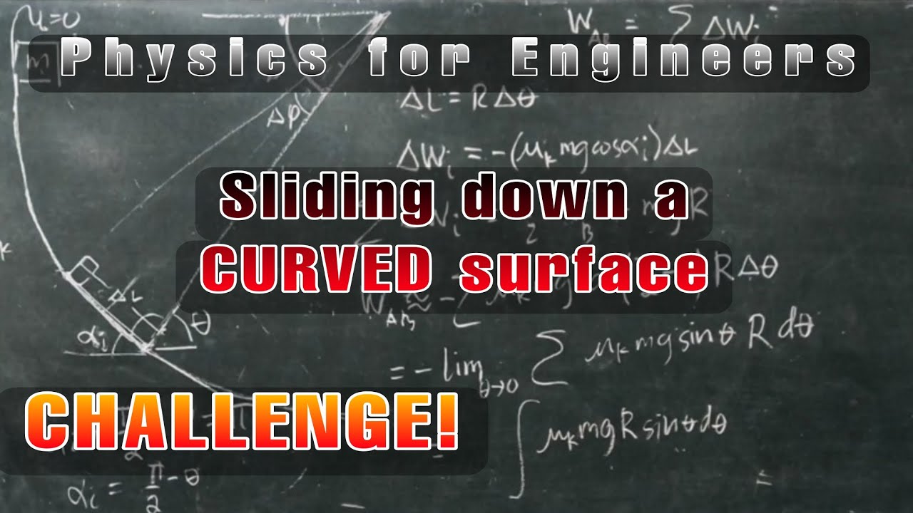 Lec 11 Physics for Engineers || Sliding on a Curved Surface with FRICTION: Solved Problem