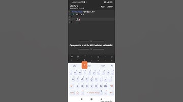 C program to find ASCII value of a character | #shorts  #cprogram #codeinmobile