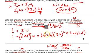 Angular Momentum Worksheet 1 - 4