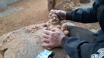 Làm tượng di lạc để ôtô - Tượng gỗ gù hương