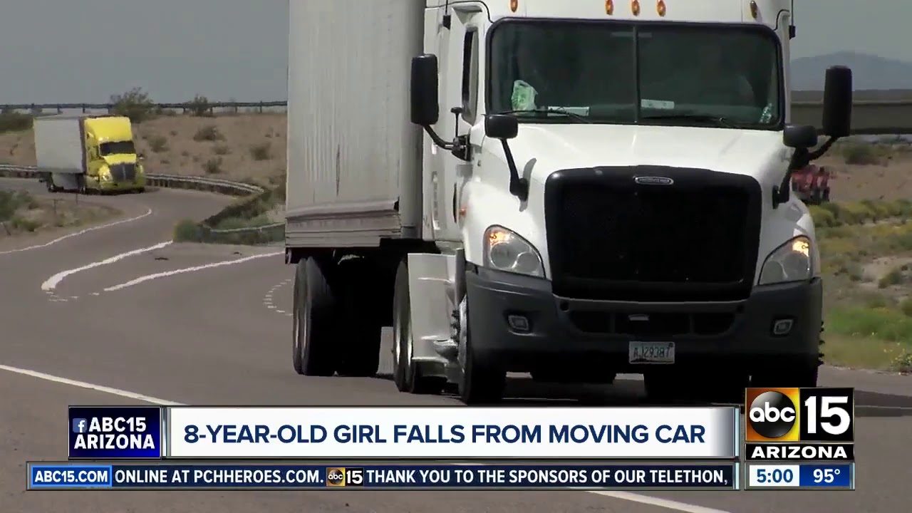 8-year-old girl falls from moving car