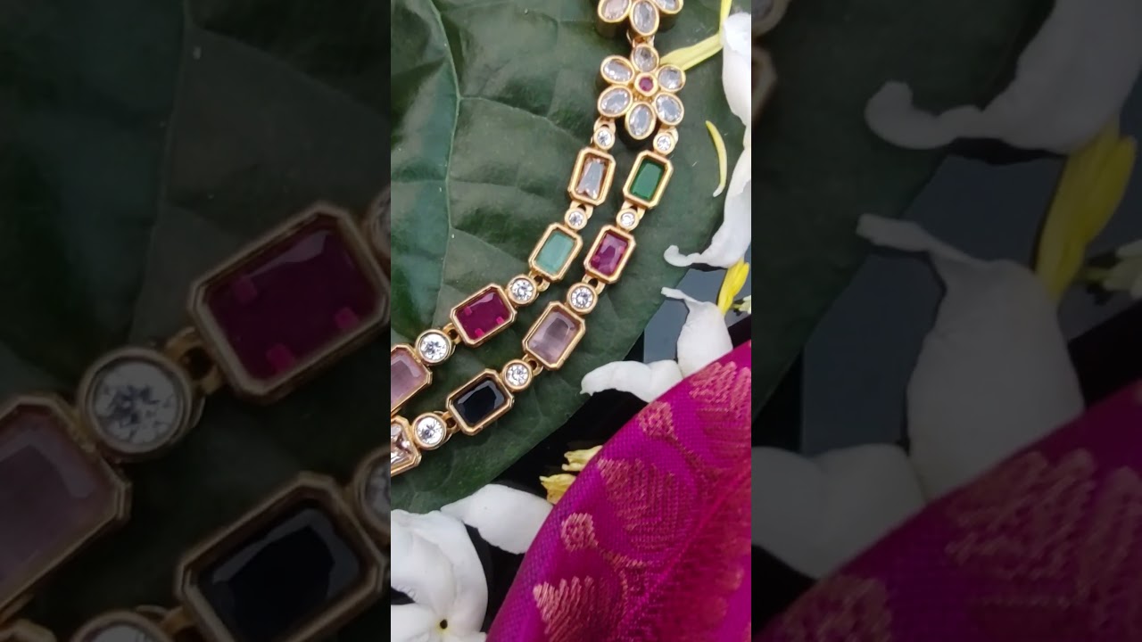 Simple 2 layer Nine Stones Necklace 