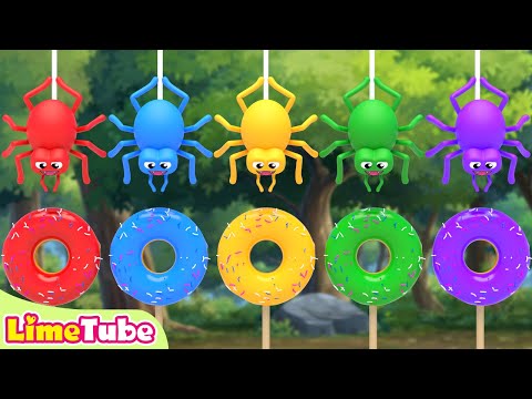 5 spider | John Jacob Jingleheimer Schmidt @LimeAndToys  Nursery Rhymes | Kindergarten | LimeAndToys