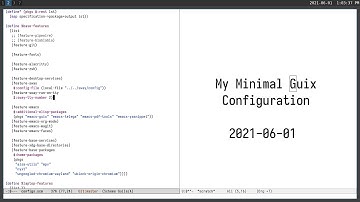 My Minimal Guix Configuration 2021-06-01