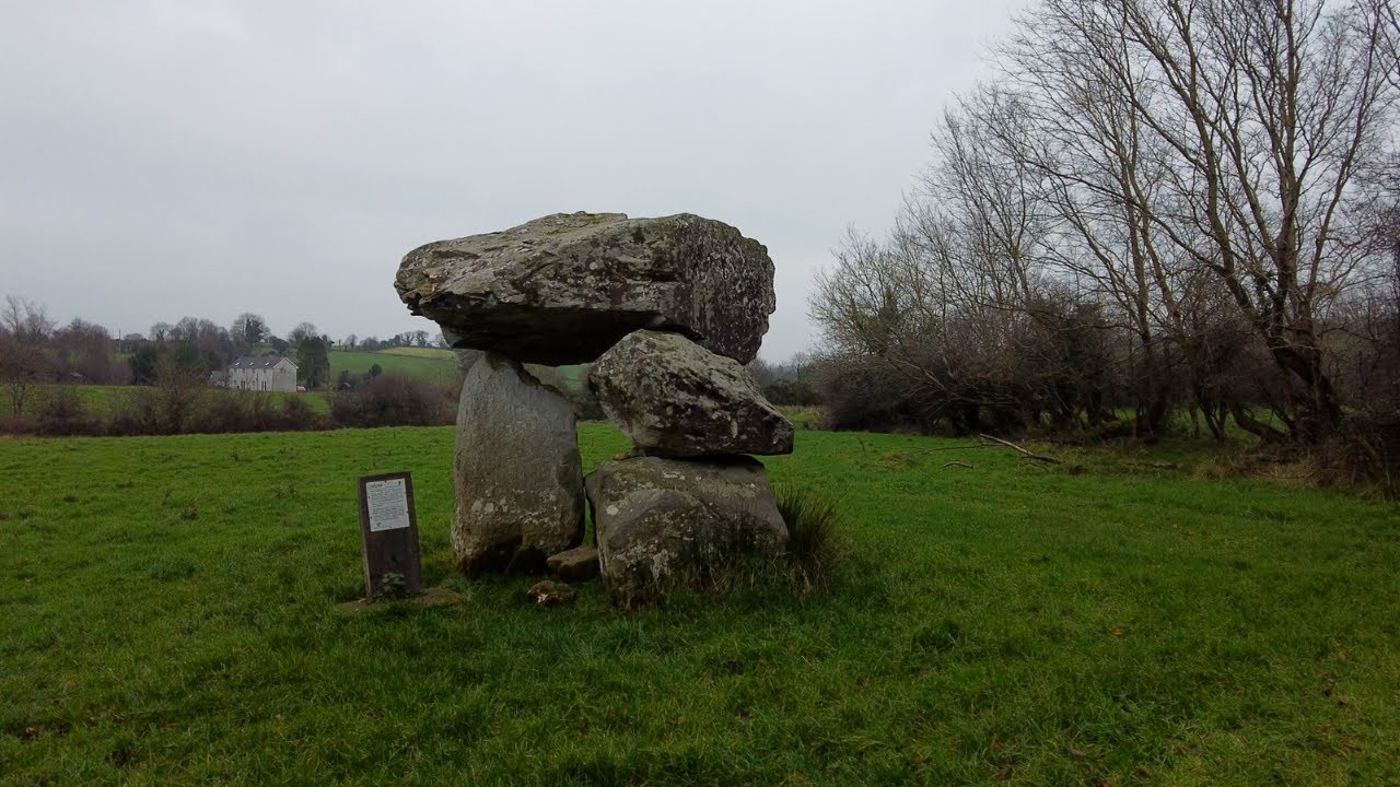 Dolmen and horses! 4K Aughnacliffe Co Longford Ireland | Portal Tomb Walking Tour |