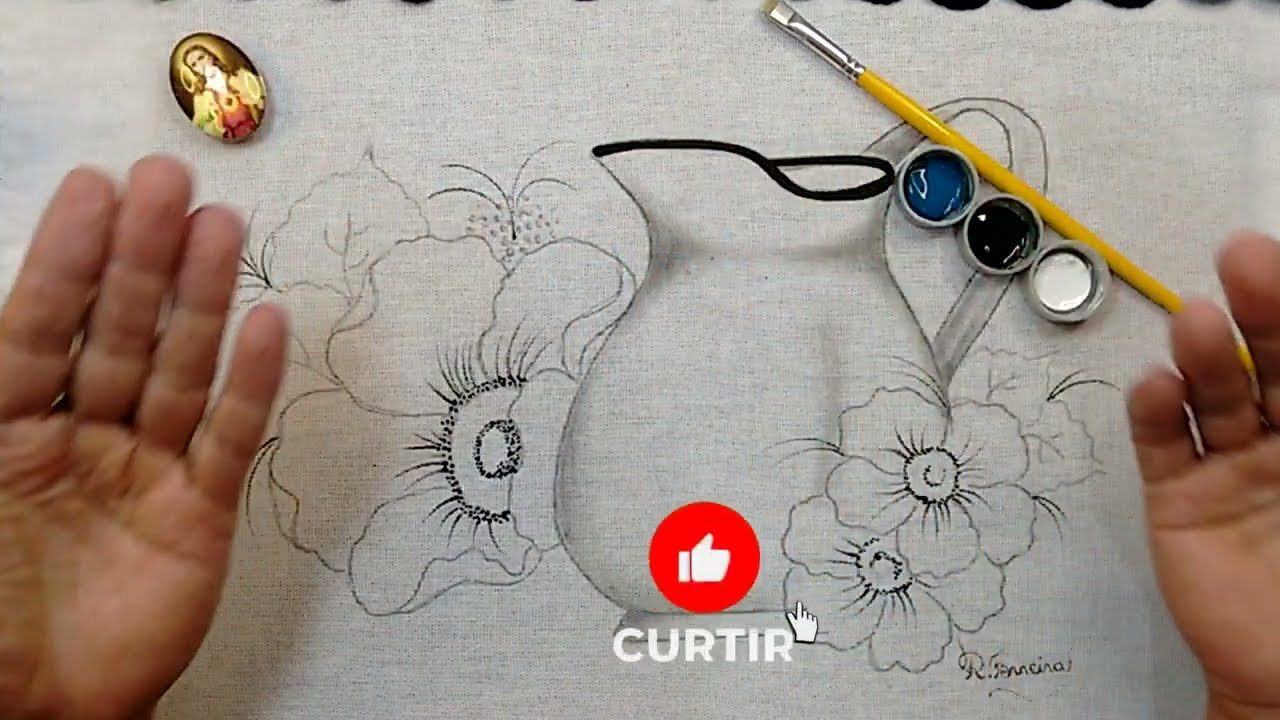 Roberto Ferreira - Novo Projeto- Vamos Aprender a Pintar Jarra com Flores - Parte 1