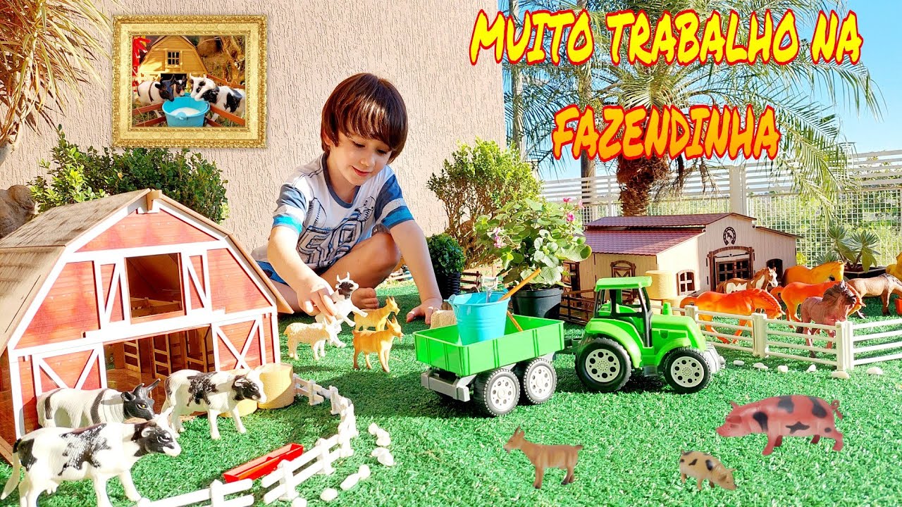 Vaca de Leite Cavalo Caminhão Trator | Fazendinha de Brinquedo do Felipe Canopf | Cow Horse Toy Farm