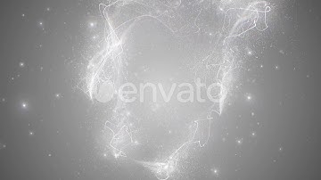 Silver Dynamic Particles & Strings Abstract Background