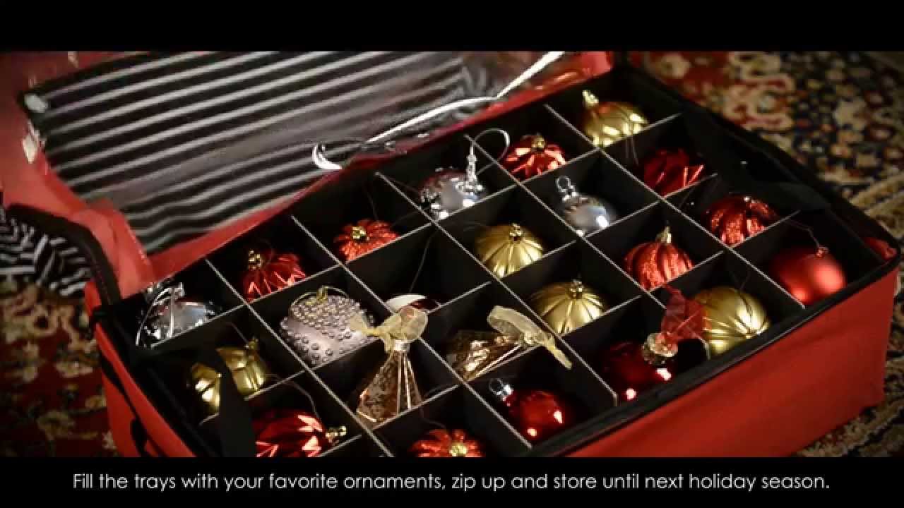 santa's bolsas two tray ornament storage box