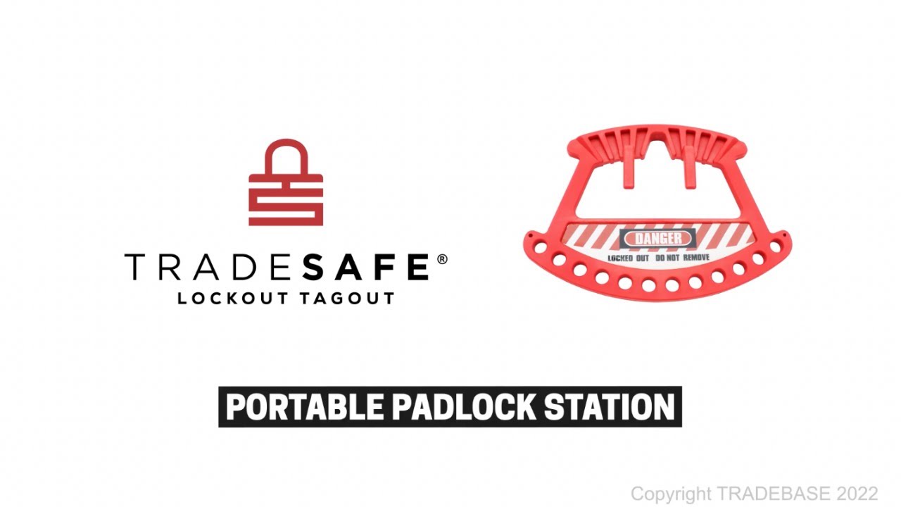 TRADESAFE Portable Lockout Tagout Lock Station - Fits 12 Padlocks - YouTube