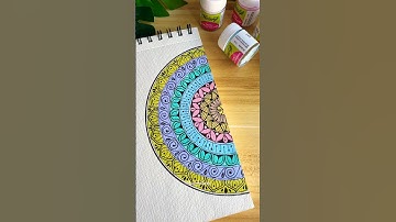 Draw an easy and simple mandala with me 🌈⛅️✨ #art #shortsvideo #pastel #colors #mandala #drawing