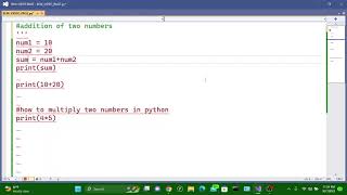 PYTHON PROGRAMME TO MULTIPLY TWO NUMBERS AND DISPLAY THE SUM
