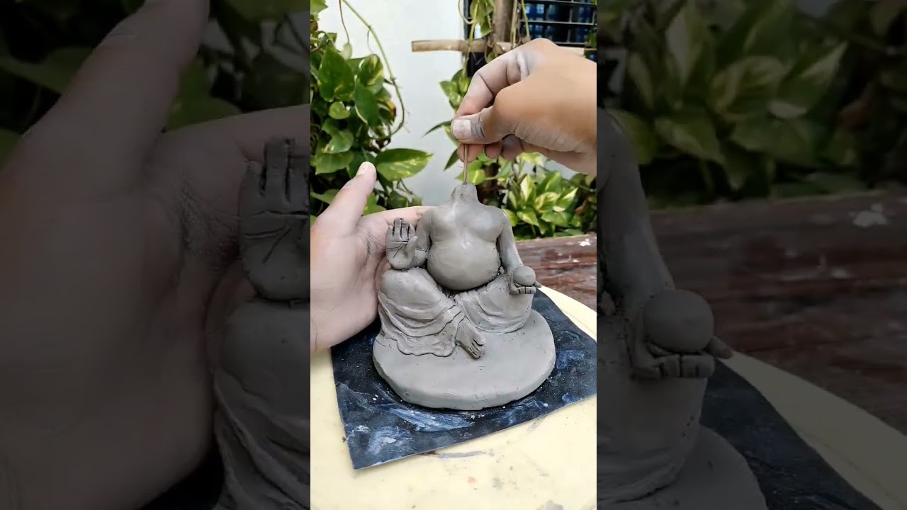 let's make eco friendly ganesha 😍 ganpati bappa part 1 #shorts #ganeshidol #ganeshutsav