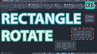 #27 How To Use Rectangle And Rotate Command In Autocad | Beginner's Course | Cad Gizmo