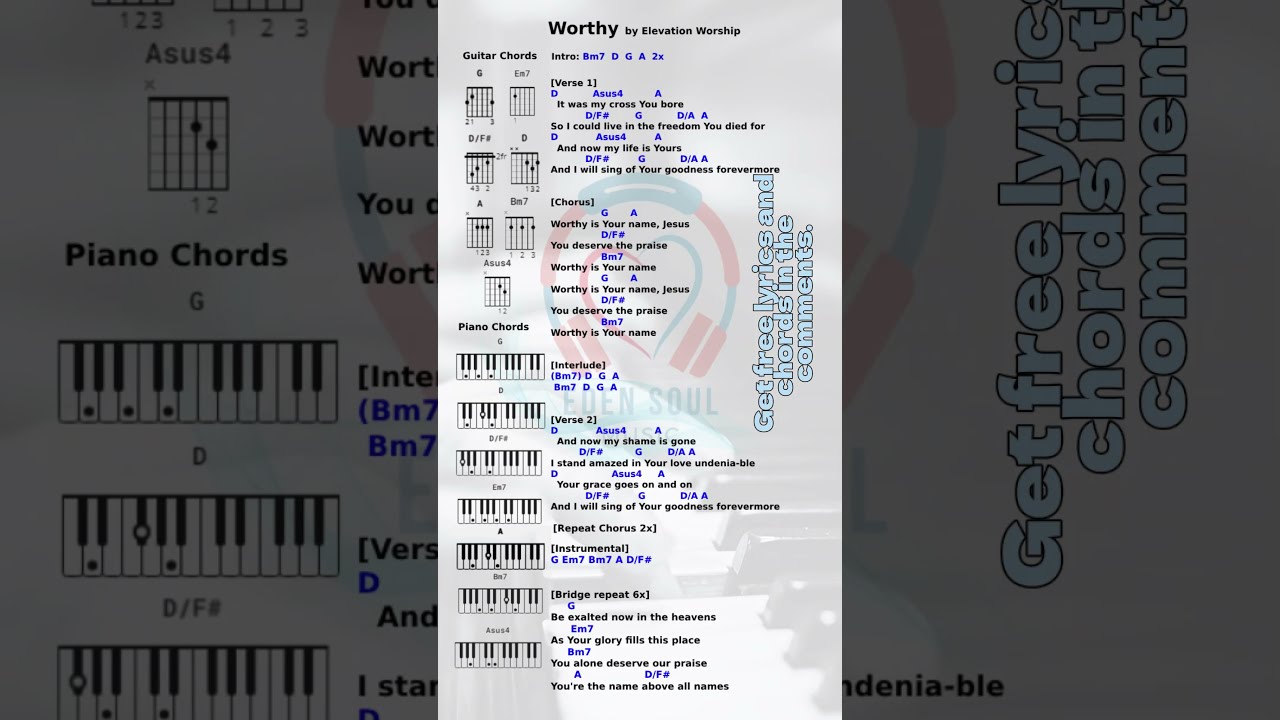 Lyrics And Chords Of Worthy By Elevation Worship