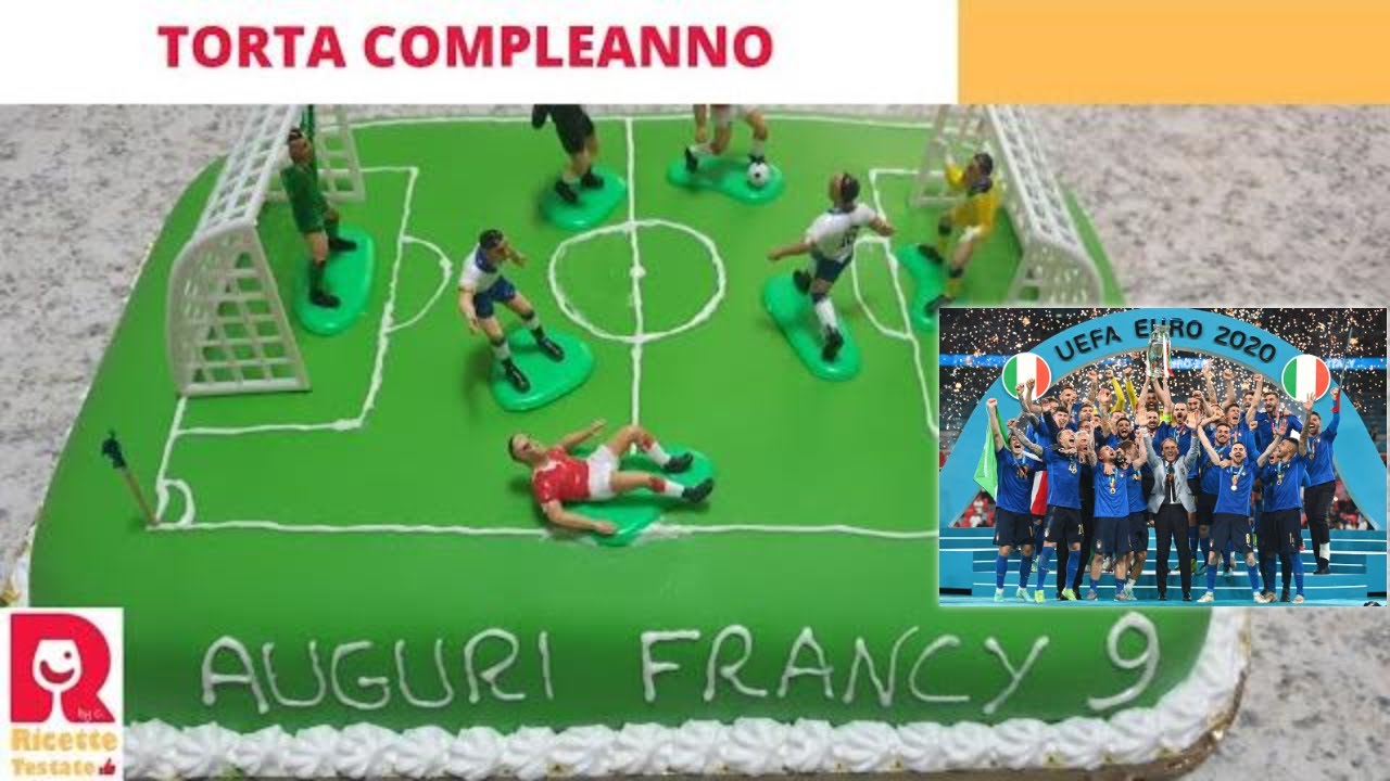Torta di compleanno campo da calcio in pasta di zucchero - YouTube