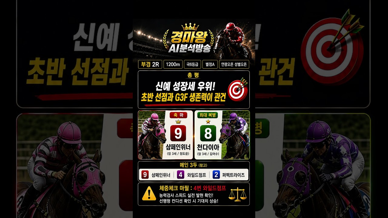 7월12일 부산 2경주는? 신예 성장세 우위!!