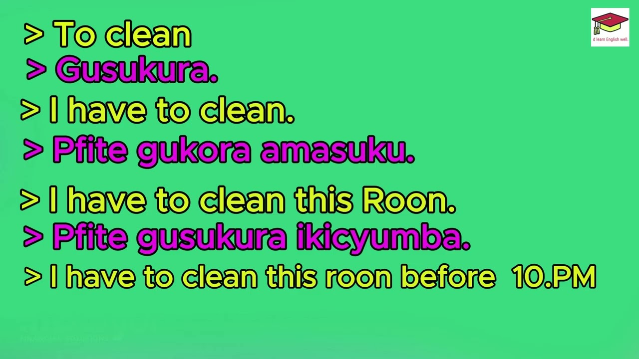 Dore verbs ningero zazo zagufasha kuvuga Icyongereza.