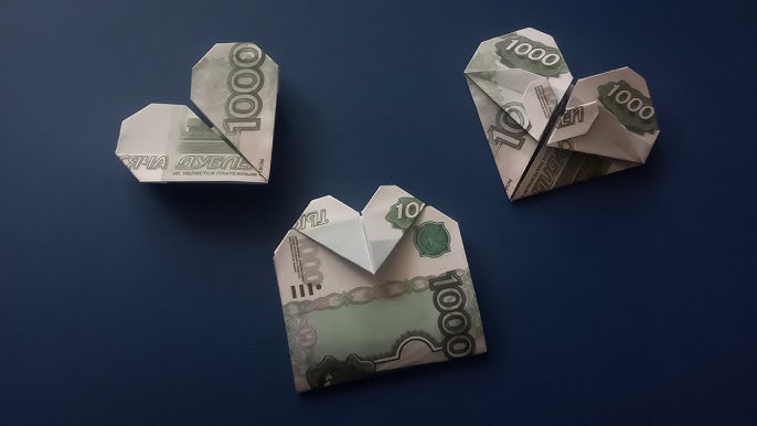 Бабочка оригами из денежной купюры