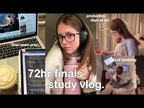 72hr STUDY VLOG 📂 final exams, intense studying, productive uni days & end of the semester! ⊹˚. ♡