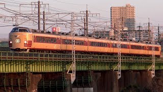 【4K】JR南武線に入線！189系M51編成(国鉄特急色)臨時快速「らくらく青梅マラソン号」河辺行き運転！走行シーン集 府中本町～南多摩、武蔵中原、尻手、登戸にて