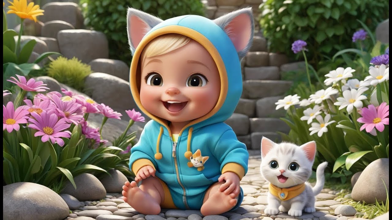 Tiny Kitten Scoot Scoot Play | Cute Kitten Song for Kids | Playful Action Nursery Rhyme