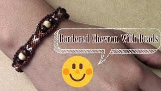 Friendship Bracelet: Bordered Chevron With Beads