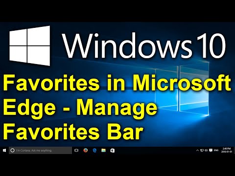 How to Add or Remove Favorites Bar in Microsoft Edge?