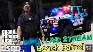 Beach LIVE Patrol in a Lifted Jeep Wrangler | GTA 5 LSPDFR Live Stream 187