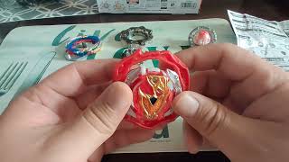 My Amateur Dad showing different configurations on a Takara Tomy Beyblade Burst B-201 Zest Achilles