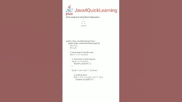 Program to print hollow triangle pattern in java || Interview Questions || #Java4QuickLearning