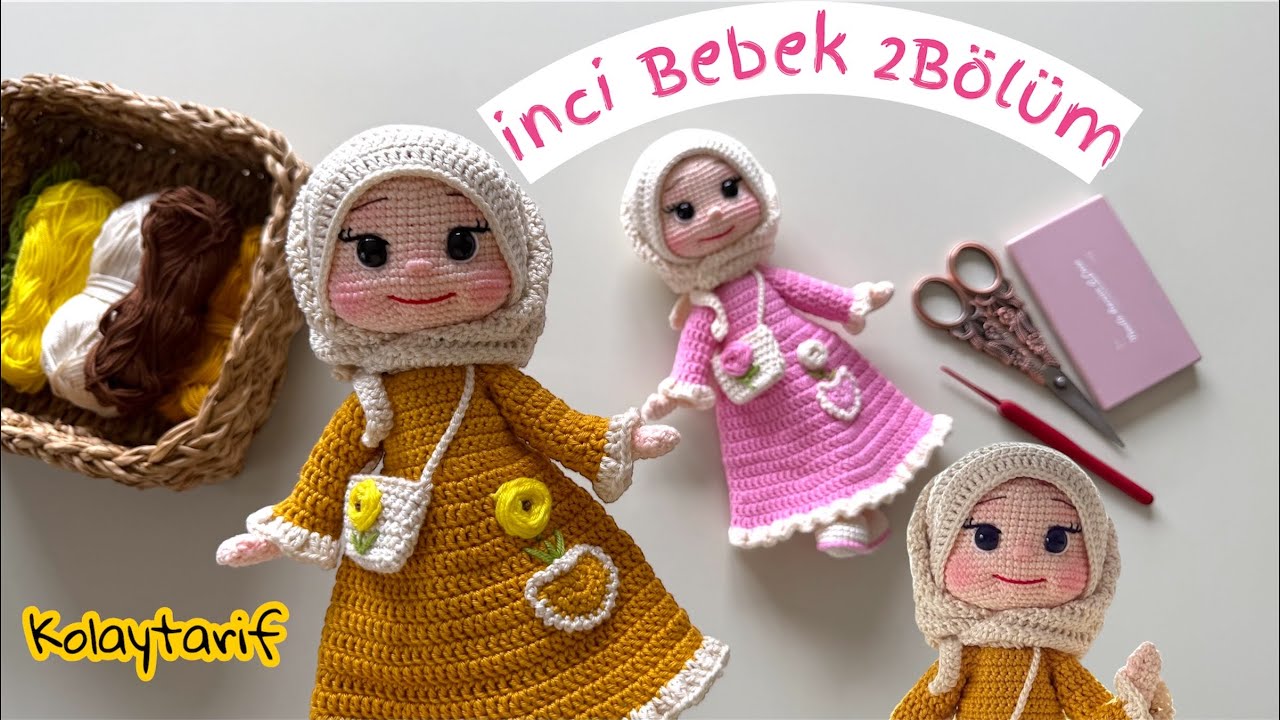 🌟 Kolay Adım Adım Amigurumi Türbanlı İnci Bebek 📍 2. Bölüm – Baş & Saç +🧶✨