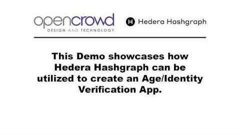 OpenCrowd Hedera Hashgraph Identity Verification App Demo