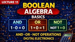 Lecture-11: Boolean Algebra Basics | AND, OR, NOT Operations Explained | Digital Electronics
