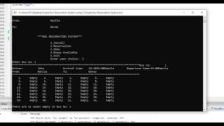 Simple Bus Reservation System using C