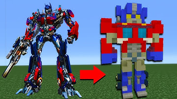 Minecraft Tutorial: How To Make Optimus Prime In Minecraft "Transformers"