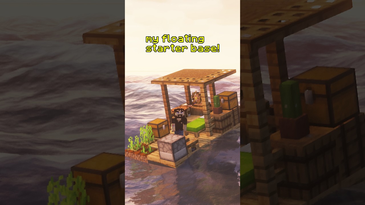 I Made A Floating Starter Base In Minecraft! #SurvivingMinecraft