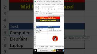 Mid function use in excel | Use mid function in excel | Mid and find function in excel#excel #shorts