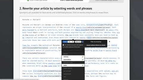 How to spin articles manually  words and phrases    Spin Rewriter tutorial